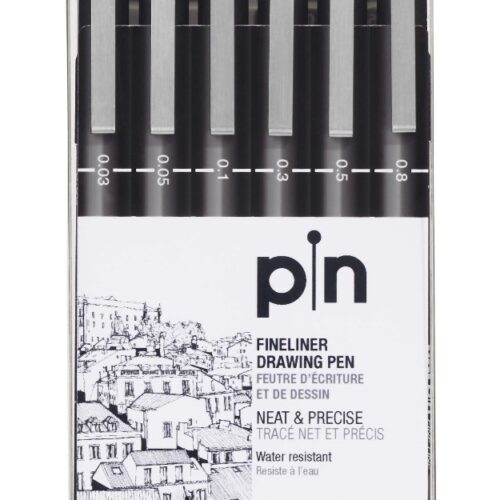 Uni Pin Fine Line 0.03-0.8 sett, 6 stk