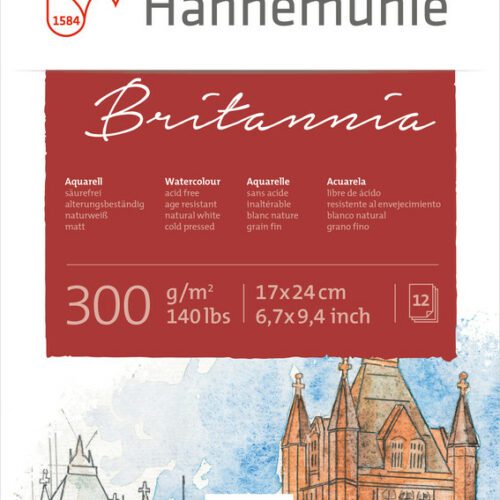 Hahnemühle Britannia 300g akvarellblokkur COLD PRESSED 17x24 cm